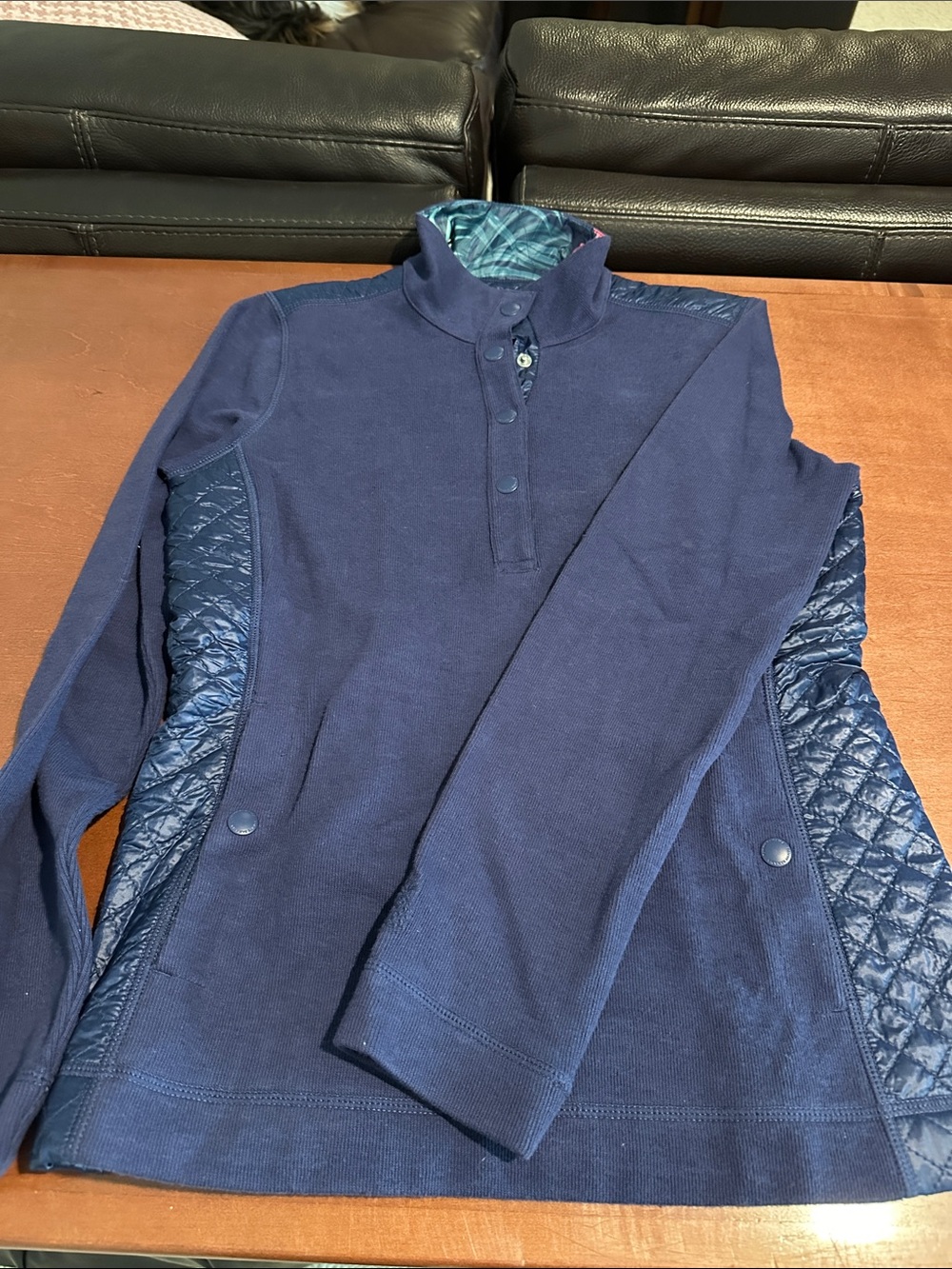 Tommy Bahama Navy Quilted-Panel Pullover